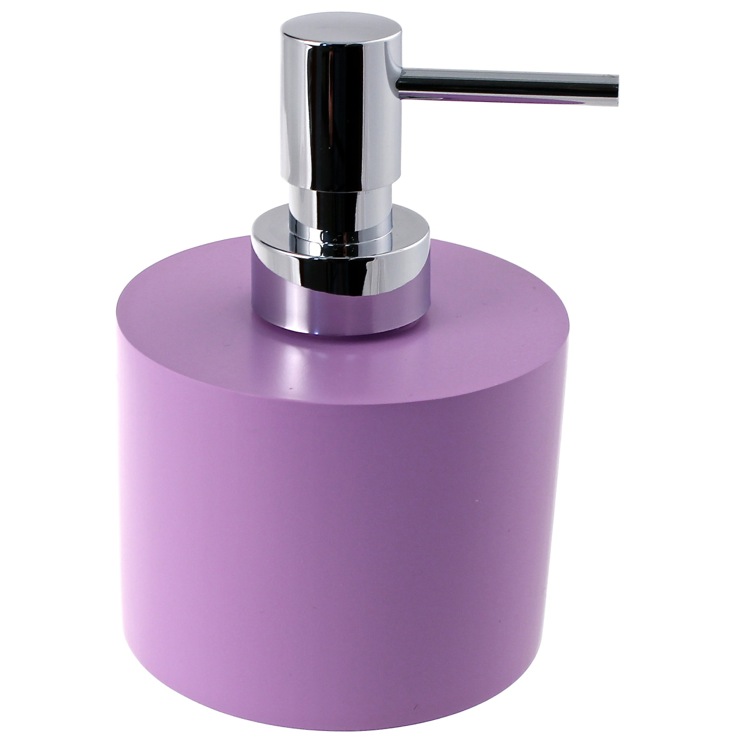 Gedy YU81-79 Soap Dispenser, Lilac, Round and Wide, Resin